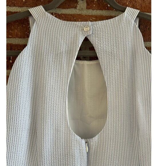 Lauren James Seersucker Strapless Fit & Flare Dress Size XL - Picture 4 of 6